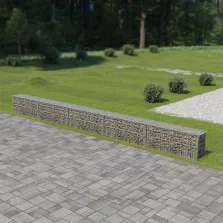   vidaXL horganyzott acél gabion fal fedéllel 600 x 30 x 50 cm