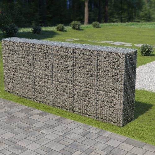 vidaXL horganyzott acél gabion fal fedéllel 300 x 50 x 150 cm