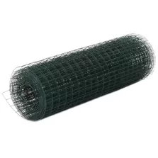   vidaXL zöld PVC-bevonatú acél csirkeháló drótkerítés 10 x 0,5 m