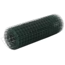   vidaXL zöld PVC-bevonatú acél csirkeháló drótkerítés 10 x 0,5 m