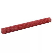   vidaXL piros PVC-bevonatú acél csirkeháló drótkerítés 25 x 1,5 m