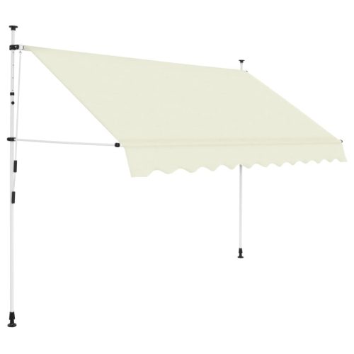 vidaXL kézzel feltekerhető krémszínű napellenző 250 cm