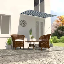  vidaXL feltekerhető kék és fehér napellenző 250 x 150 cm