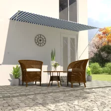   vidaXL feltekerhető kék és fehér napellenző 300 x 150 cm