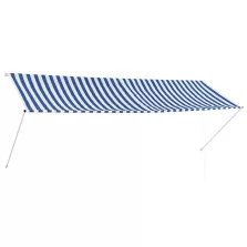   vidaXL feltekerhető kék és fehér napellenző 350 x 150 cm