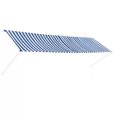   vidaXL feltekerhető kék és fehér napellenző 400 x 150 cm