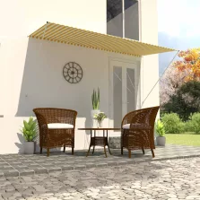  vidaXL feltekerhető sárga és fehér napellenző 300 x 150 cm