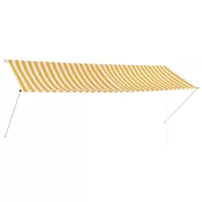   vidaXL feltekerhető sárga és fehér napellenző 350 x 150 cm