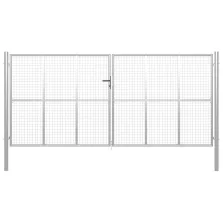 vidaXL ezüstszínű horganyzott acél kertkapu 415 x 250 cm
