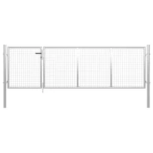 vidaXL ezüstszínű acél kertkapu 350 x 100 cm