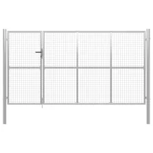 vidaXL ezüstszínű acél kertkapu 350 x 150 cm