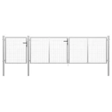 vidaXL ezüstszínű acél kertkapu 400 x 100 cm