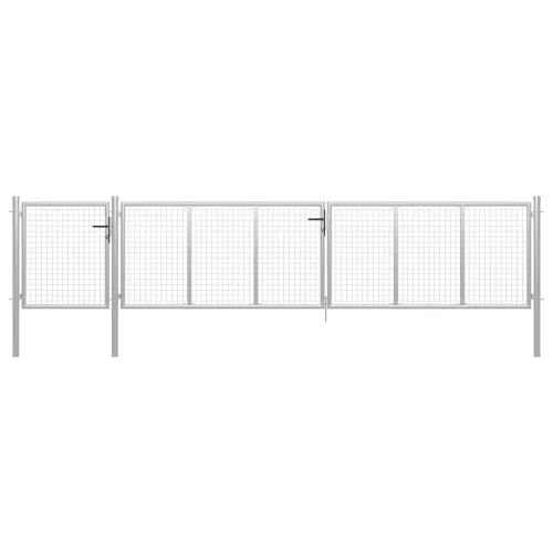 vidaXL ezüstszínű acél kertkapu 500 x 100 cm