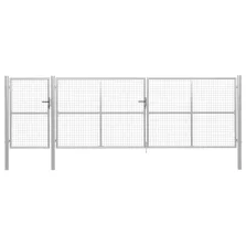 vidaXL ezüstszínű acél kertkapu 500 x 150 cm