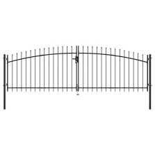   vidaXL dupla ajtós lándzsahegy tetejű kerítéskapu 400 x 150 cm
