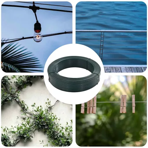 vidaXL zöldesfekete acél kerítésösszekötő drót 250 m 2,3/3,8 mm 