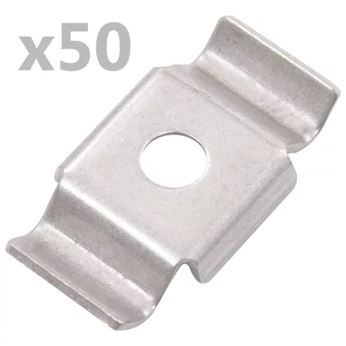 vidaXL 50 db rozsdamentes acél kerítésrögzítő pillangókapocs