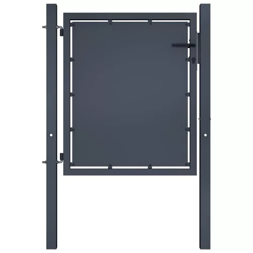 vidaXL antracit színű acél kerti kapu 100 x 75 cm
