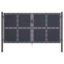 vidaXL antracitszürke acél kertkapu 300 x 150 cm