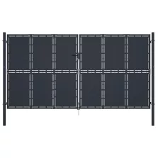 vidaXL antracitszürke acél kertkapu 400 x 175 cm