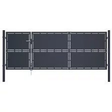 vidaXL antracitszürke acél kertkapu 350 x 125 cm