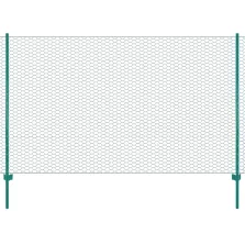 vidaXL zöld acél drótkerítés tartóoszlopokkal 25 x 2 m