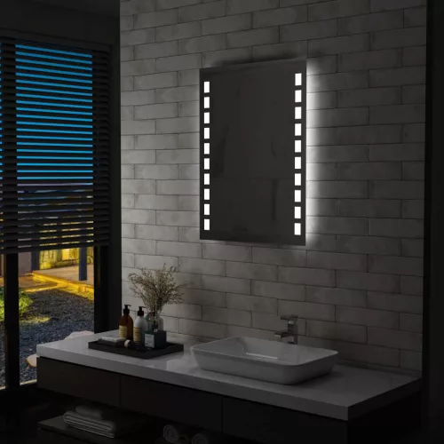 vidaXL LED-es fürdőszobai falitükör 60 x 80 cm