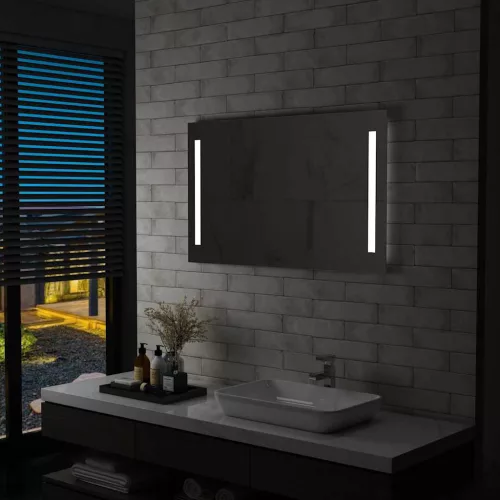 vidaXL LED-es fürdőszobai falitükör 100 x 60 cm