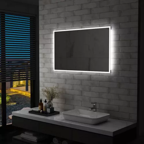 vidaXL LED-es fürdőszobai falitükör 100 x 60 cm
