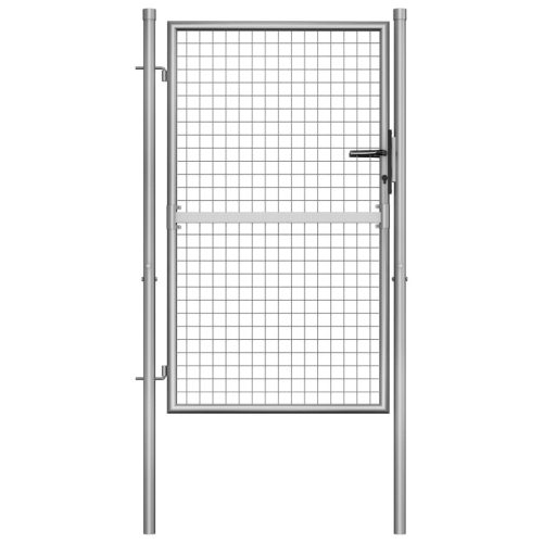 vidaXL ezüstszínű horganyzott acél kertkapu 105 x 175 cm