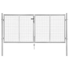   vidaXL ezüst színű horganyzott acél kerti kapu 300 x 100 cm