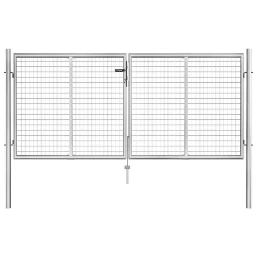 vidaXL ezüst színű horganyzott acél kerti kapu 300 x 100 cm