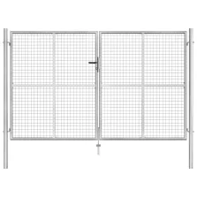 vidaXL ezüstszínű horganyzott acél kertkapu 306 x 200 cm