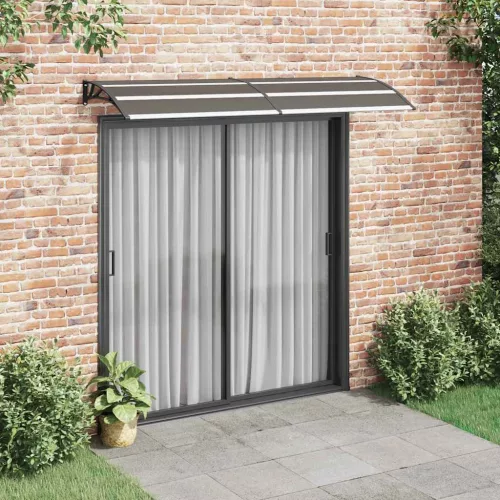 vidaXL fekete polikarbonát ajtóelőtető 240 x 75 cm