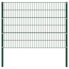 vidaXL zöld vas kerítéspanel oszlopokkal 1,7 x 1,2 m
