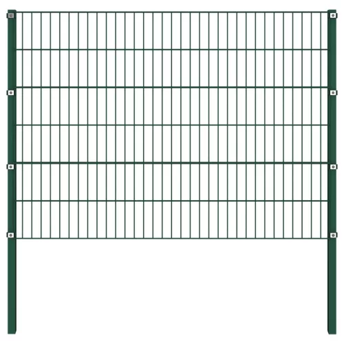 vidaXL zöld vas kerítéspanel oszlopokkal 1,7 x 1,2 m