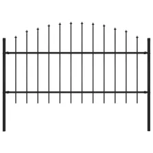   vidaXL fekete lándzsahegy tetejű acélkerítés (1-1,25) x 1,7 m