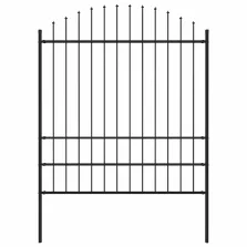   vidaXL fekete acél Woerden kerti kerítés lándzsás tetejű 170 x 200 cm