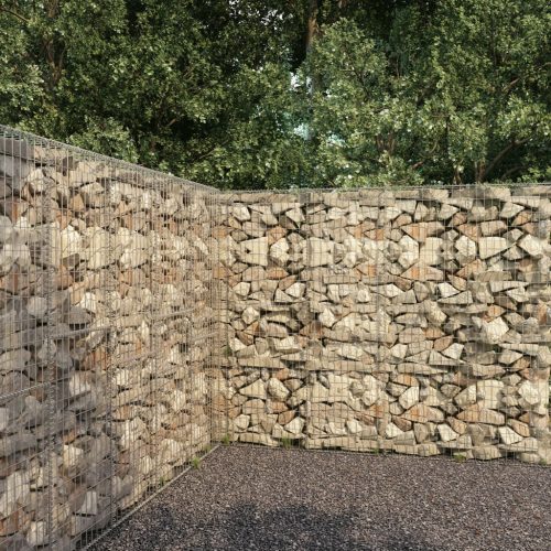 vidaXL horganyzott acél gabion fal fedéllel 300 x 50 x 200 cm