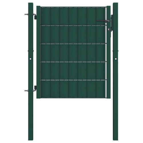 vidaXL zöld PVC és acél kerítéskapu 100 x 81 cm