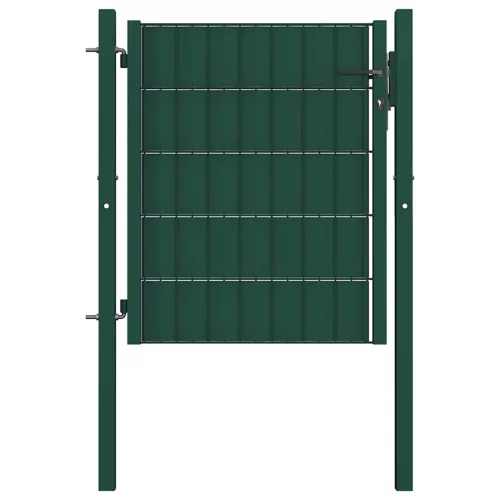 vidaXL zöld PVC és acél kerítéskapu 100 x 100 cm