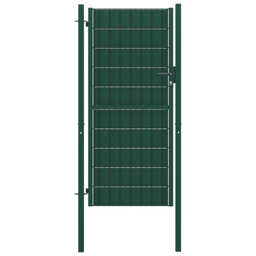 vidaXL zöld PVC és acél kerítéskapu 100 x 204 cm