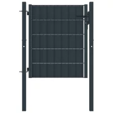   vidaXL antracitszürke PVC és acél kerítéskapu 100 x 101 cm