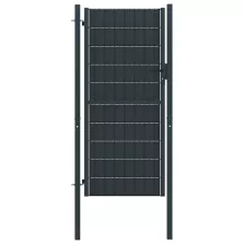 vidaXL antracit PVC és acél kerítéskapu 100 x 124 cm