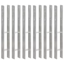   vidaXL 6 db ezüstszínű horganyzott acél kerítéshorgony 7 x 6 x 60 cm