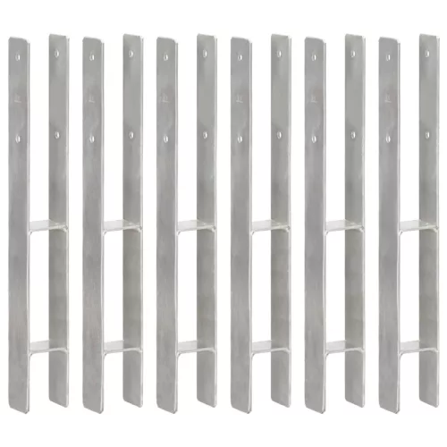 vidaXL 6 db ezüstszínű horganyzott acél kerítéshorgony 7 x 6 x 60 cm