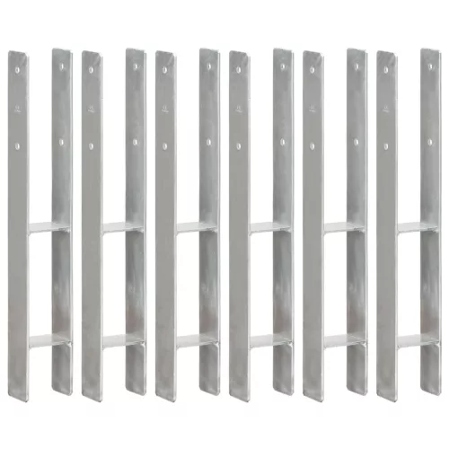 vidaXL 6 db ezüstszínű horganyzott acél kerítéshorgony 8 x 6 x 60 cm