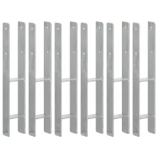   vidaXL 6 db ezüstszínű horganyzott acél kerítéshorgony 9 x 6 x 60 cm