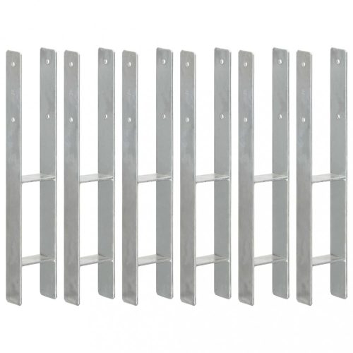 vidaXL 6 db ezüstszínű horganyzott acél kerítéshorgony 9 x 6 x 60 cm