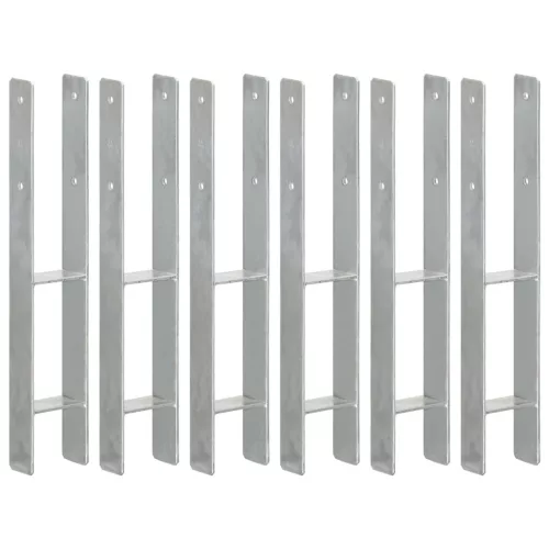 vidaXL 6 db ezüstszínű horganyzott acél kerítéshorgony 9 x 6 x 60 cm